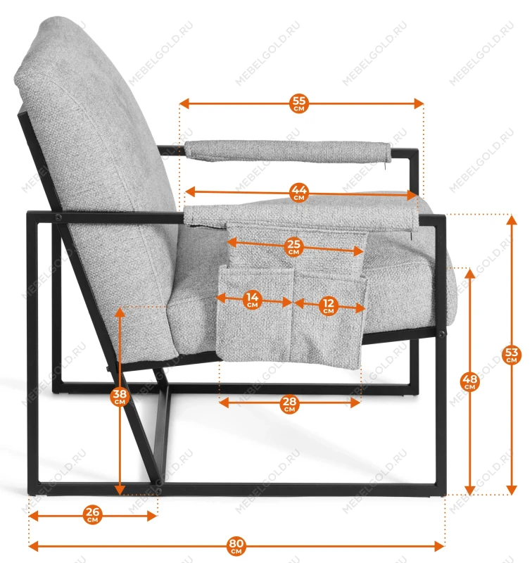 Кресло Charli LUX/Чарли Люкс, экокожа, Sharp Графит, 70х80х82 см | изображение 14